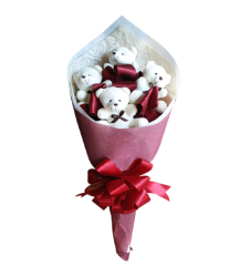 send adorable 4 pcs mini teddy bouquet to cebu