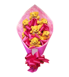 send 7 mini teddy bear in bouquet to cebu