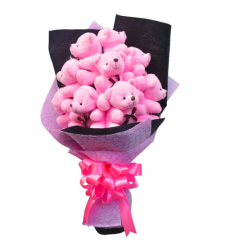 send gorgeous 9 pcs. mini bear bouquet to cebu