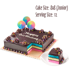 send 8x8 (junior) rainbow dedication cake by red ribbon to cebu