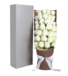 send 2 dozen of white color roses in box to cebu