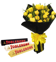 send 24 yellow roses with toblerone chocolate to cebu