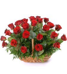 A Basket of Red Roses