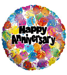 Single Colorful Anniversary Mylar Balloon