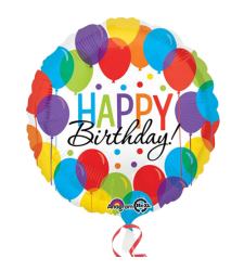 Single Pc. Round Birthday Mylar Balloon