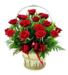 Buy 24 Roses Get Basket FREE