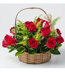 Basket Of Red Rose